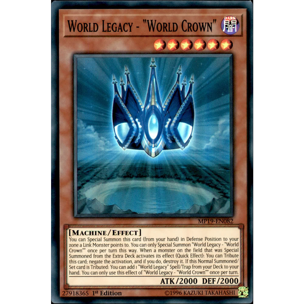 World Legacy - World Crown MP19-EN082 Yu-Gi-Oh! Card from the Mega Tin 2019 Mega Pack Set