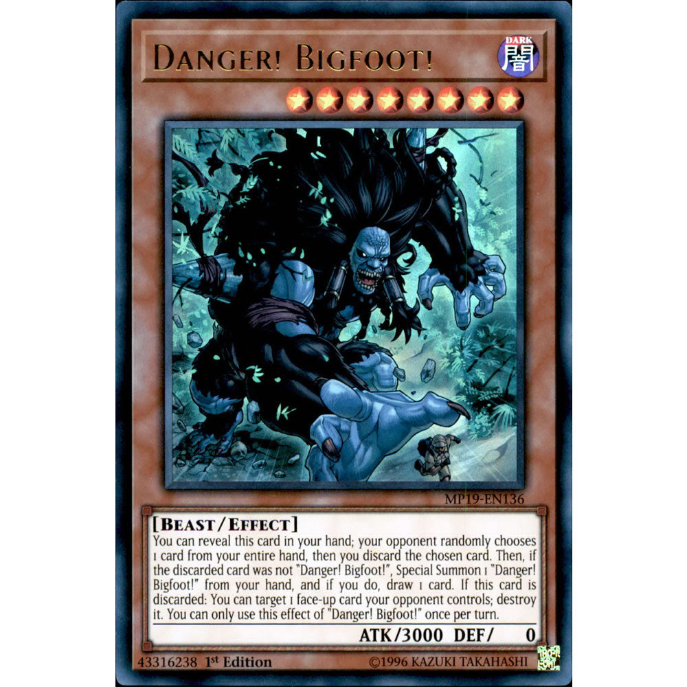 Danger! Bigfoot! MP19-EN136 Yu-Gi-Oh! Card from the Mega Tin 2019 Mega Pack Set