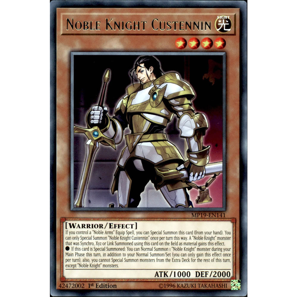 Noble Knight Custennin MP19-EN141 Yu-Gi-Oh! Card from the Mega Tin 2019 Mega Pack Set
