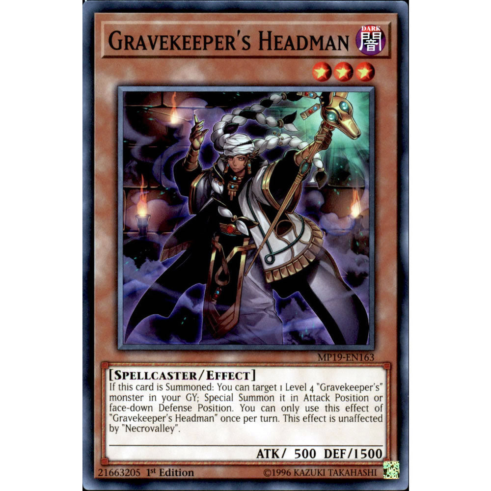 Gravekeeper's Headman MP19-EN163 Yu-Gi-Oh! Card from the Mega Tin 2019 Mega Pack Set