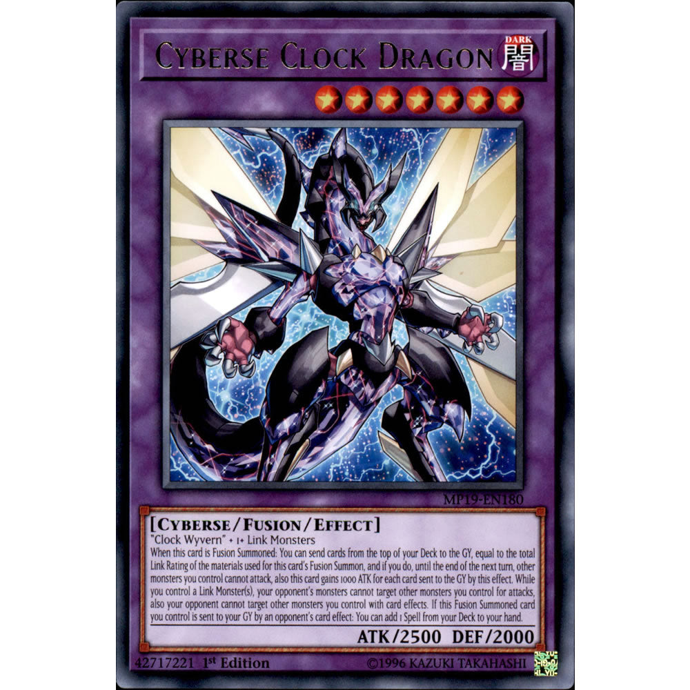 Cyberse Clock Dragon MP19-EN180 Yu-Gi-Oh! Card from the Mega Tin 2019 Mega Pack Set