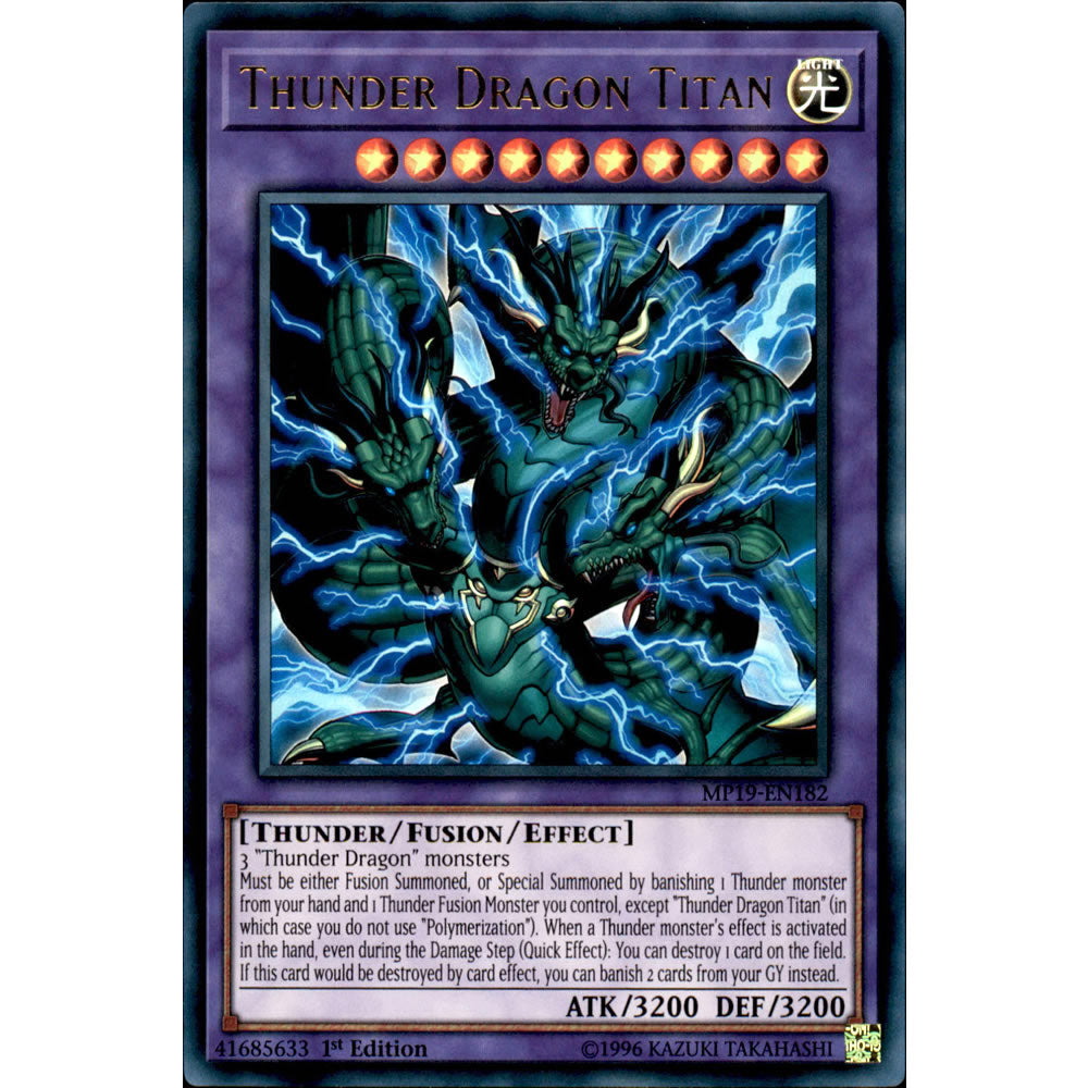 Thunder Dragon Titan MP19-EN182 Yu-Gi-Oh! Card from the Mega Tin 2019 Mega Pack Set