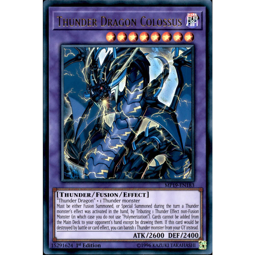 Thunder Dragon Colossus MP19-EN183 Yu-Gi-Oh! Card from the Mega Tin 2019 Mega Pack Set