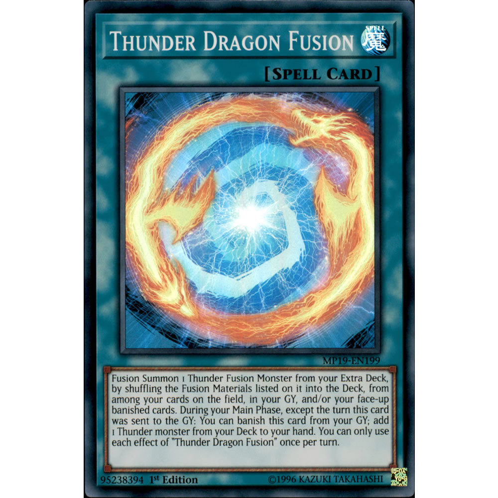 Thunder Dragon Fusion MP19-EN199 Yu-Gi-Oh! Card from the Mega Tin 2019 Mega Pack Set