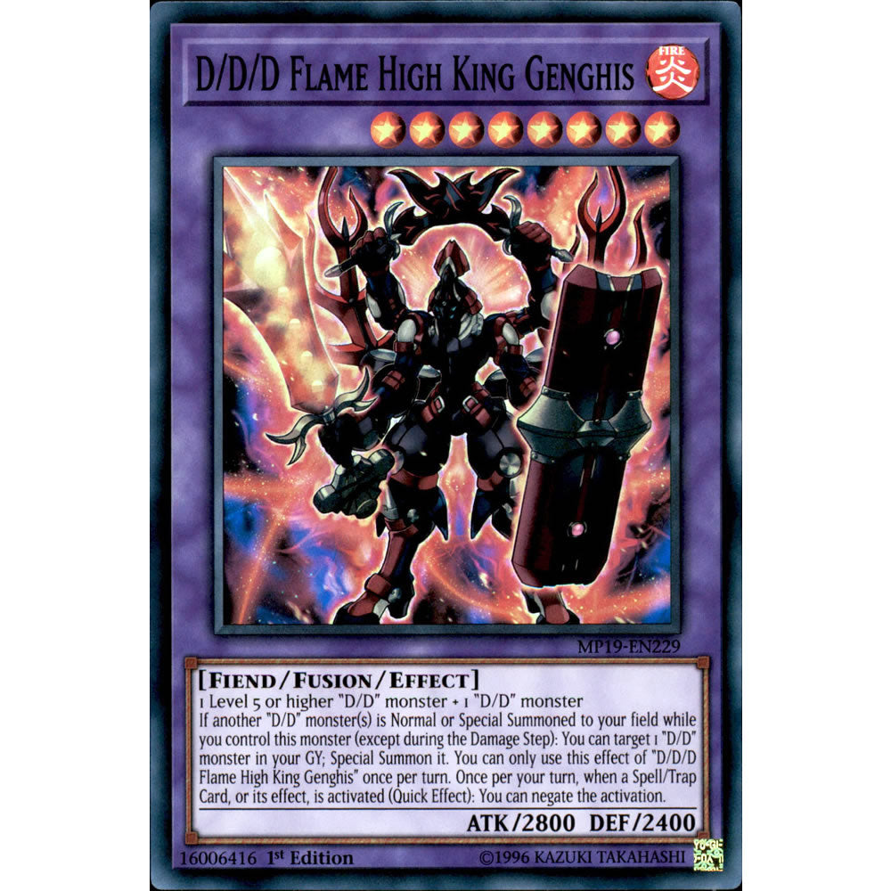 D/D/D Flame High King Genghis MP19-EN229 Yu-Gi-Oh! Card from the Mega Tin 2019 Mega Pack Set