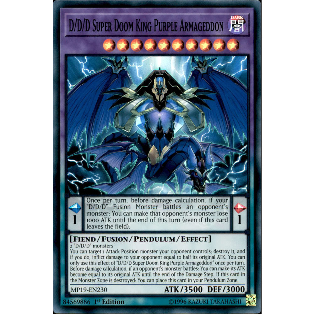 D/D/D Super Doom King Purple Armageddon MP19-EN230 Yu-Gi-Oh! Card from the Mega Tin 2019 Mega Pack Set