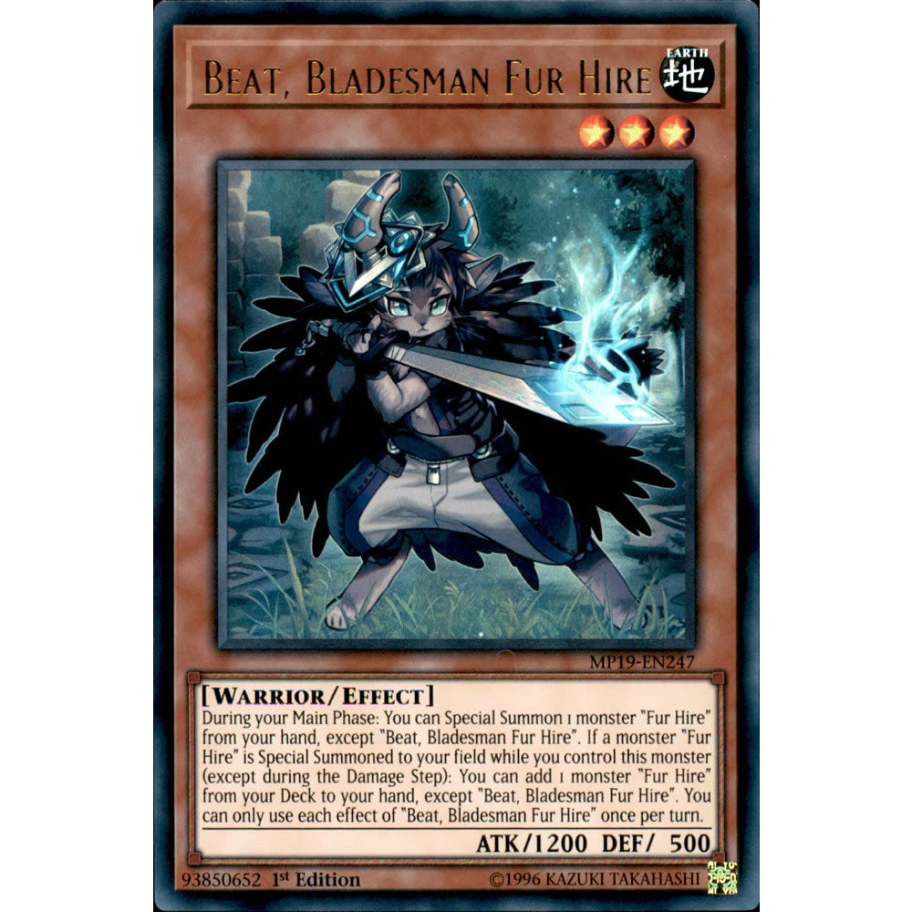 Beat, Bladesman Fur Hire MP19-EN247 Yu-Gi-Oh! Card from the Mega Tin 2019 Mega Pack Set