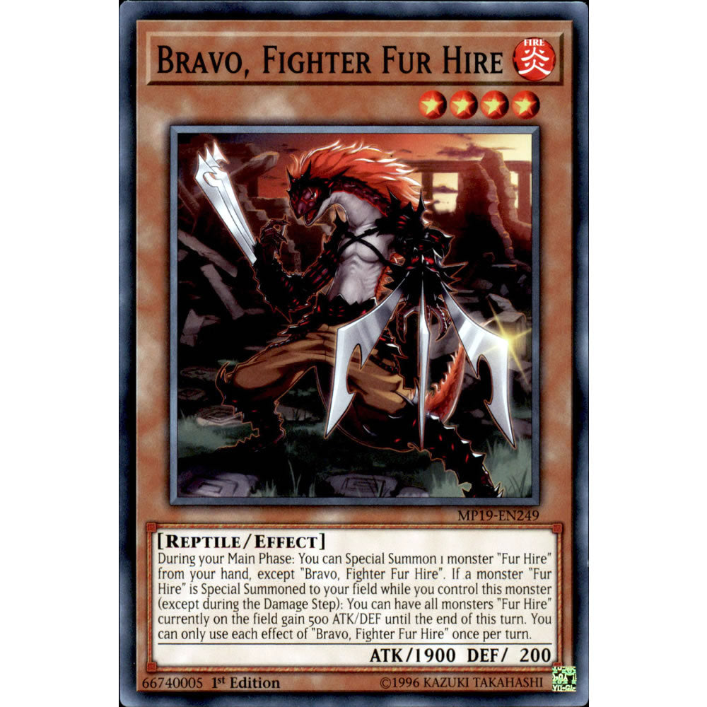 Bravo, Fighter Fur Hire MP19-EN249 Yu-Gi-Oh! Card from the Mega Tin 2019 Mega Pack Set