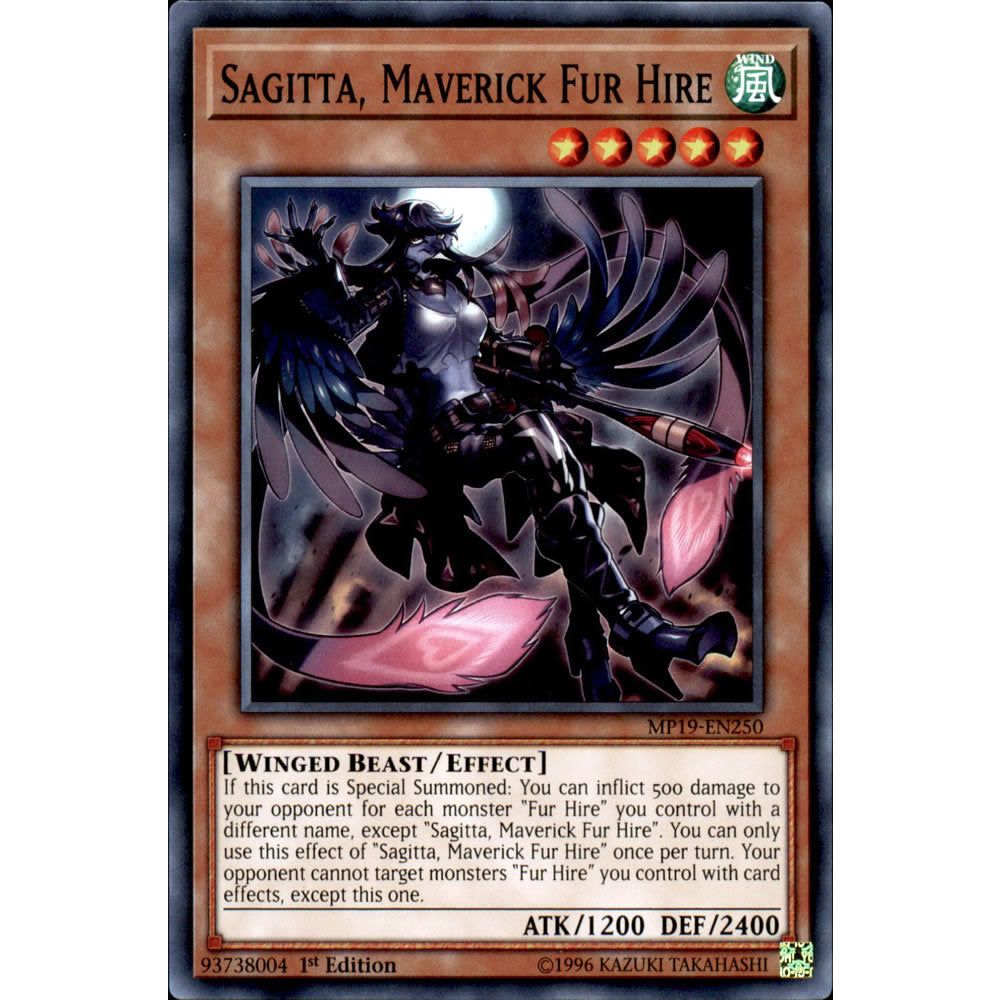 Sagitta, Maverick Fur Hire MP19-EN250 Yu-Gi-Oh! Card from the Mega Tin 2019 Mega Pack Set
