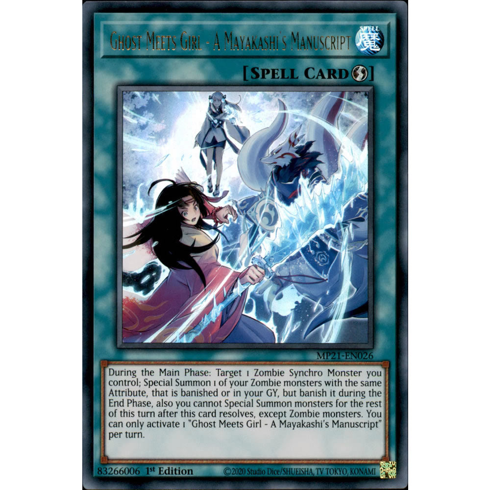Ghost Meets Girl - A Mayakashi's Manuscript MP21-EN026 Yu-Gi-Oh! Card from the Mega Tin 2021 Mega Pack Set