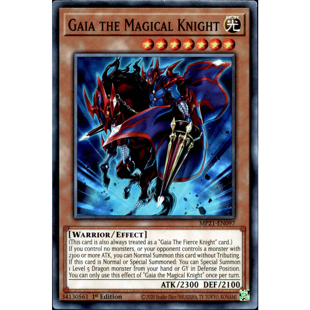 Gaia the Magical Knight MP21-EN097 Yu-Gi-Oh! Card from the Mega Tin 2021 Mega Pack Set