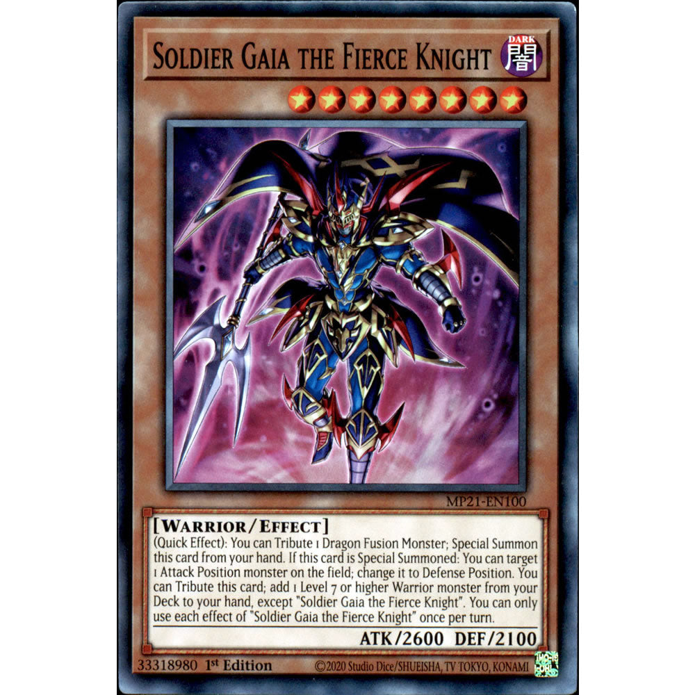 Soldier Gaia the Fierce Knight MP21-EN100 Yu-Gi-Oh! Card from the Mega Tin 2021 Mega Pack Set