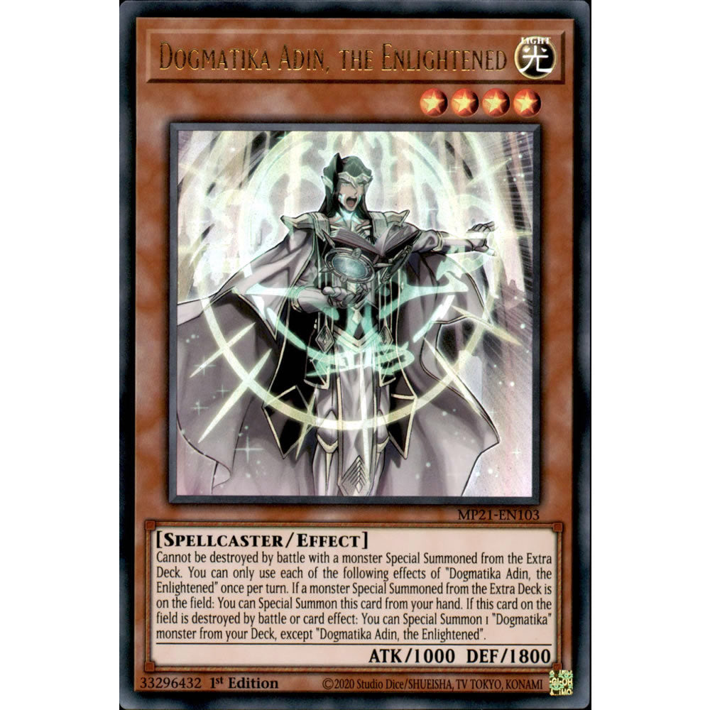 Dogmatika Adin, the Enlightened MP21-EN103 Yu-Gi-Oh! Card from the Mega Tin 2021 Mega Pack Set