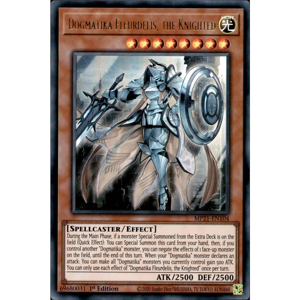 Dogmatika Fleurdelis, the Knighted MP21-EN104 Yu-Gi-Oh! Card from the Mega Tin 2021 Mega Pack Set