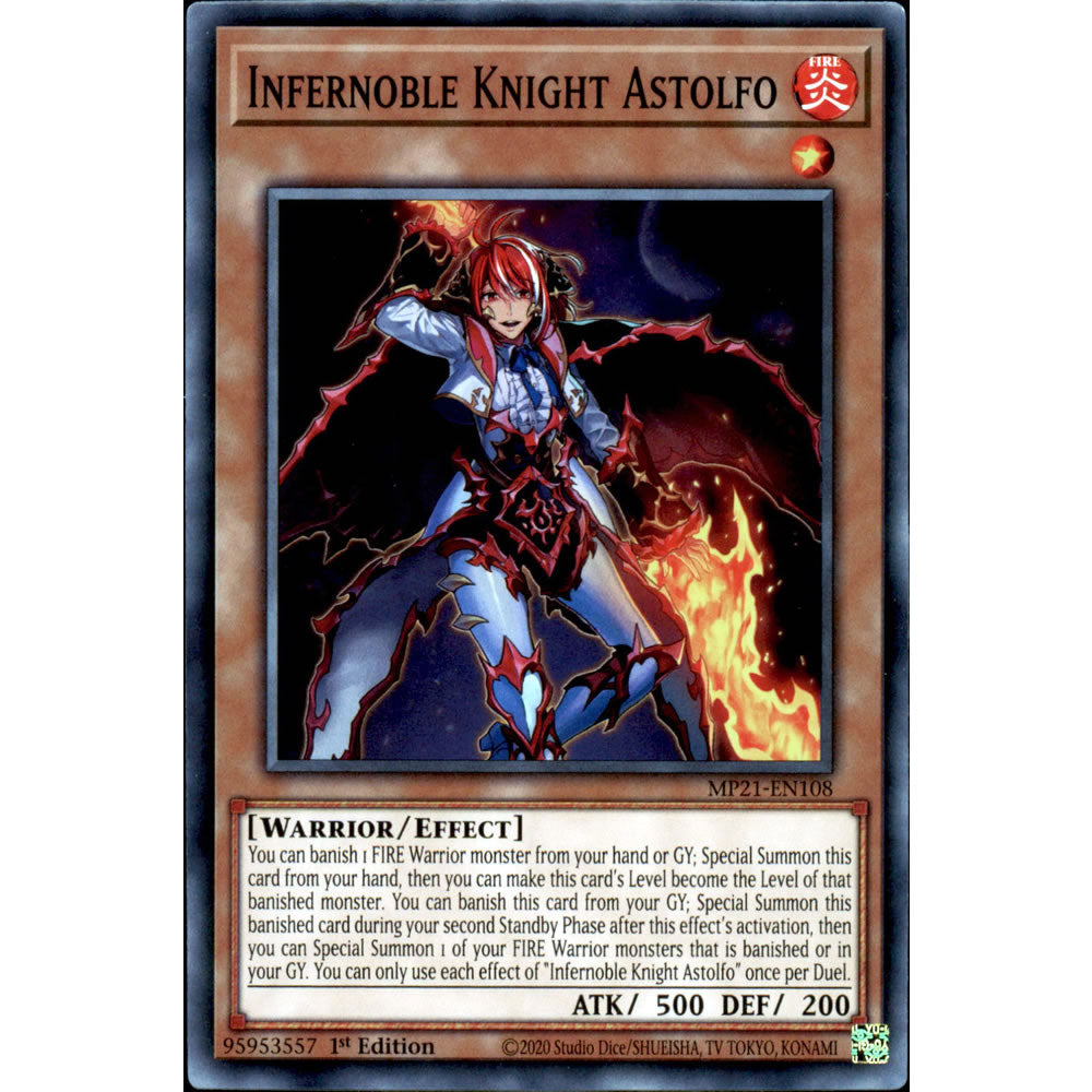 Infernoble Knight Astolfo MP21-EN108 Yu-Gi-Oh! Card from the Mega Tin 2021 Mega Pack Set