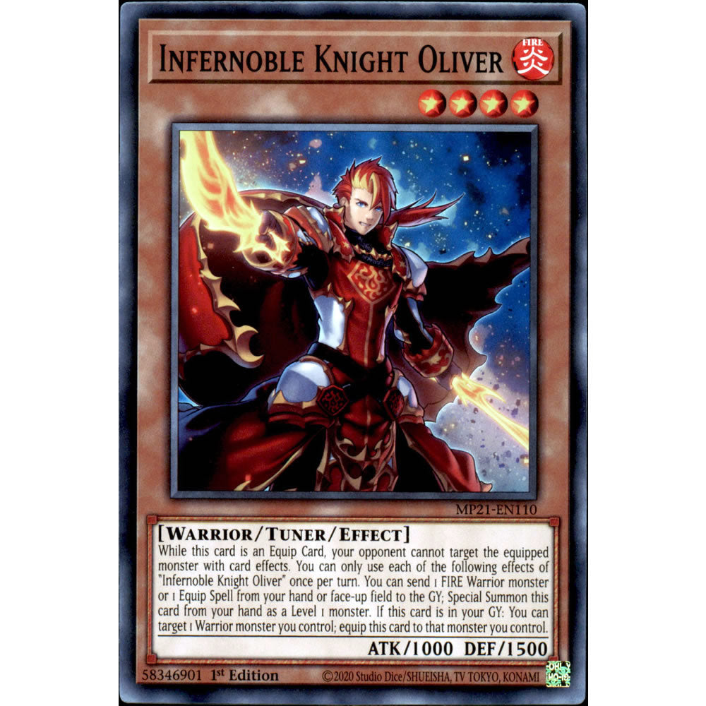 Infernoble Knight Oliver MP21-EN110 Yu-Gi-Oh! Card from the Mega Tin 2021 Mega Pack Set