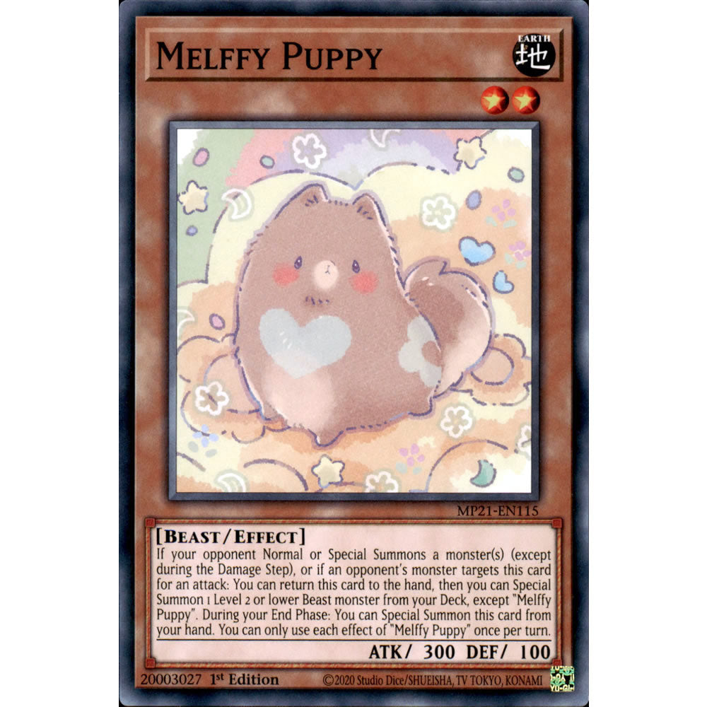 Melffy Puppy MP21-EN115 Yu-Gi-Oh! Card from the Mega Tin 2021 Mega Pack Set