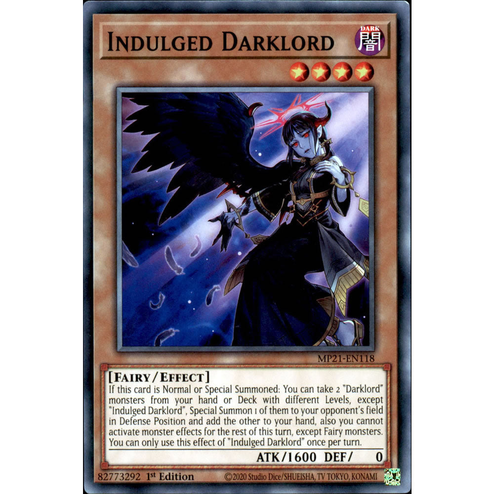 Indulged Darklord MP21-EN118 Yu-Gi-Oh! Card from the Mega Tin 2021 Mega Pack Set