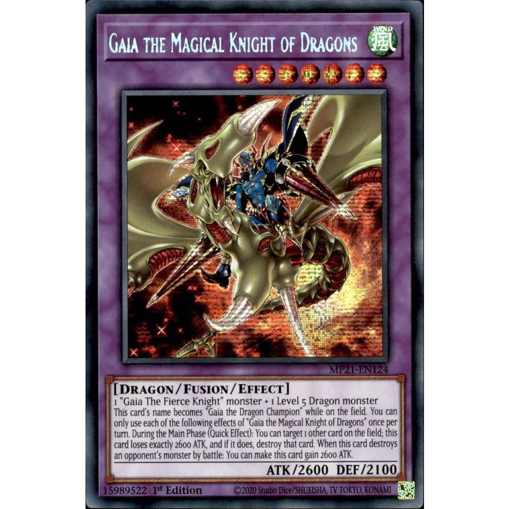 Gaia the Magical Knight of Dragons MP21-EN124 Yu-Gi-Oh! Card from the Mega Tin 2021 Mega Pack Set