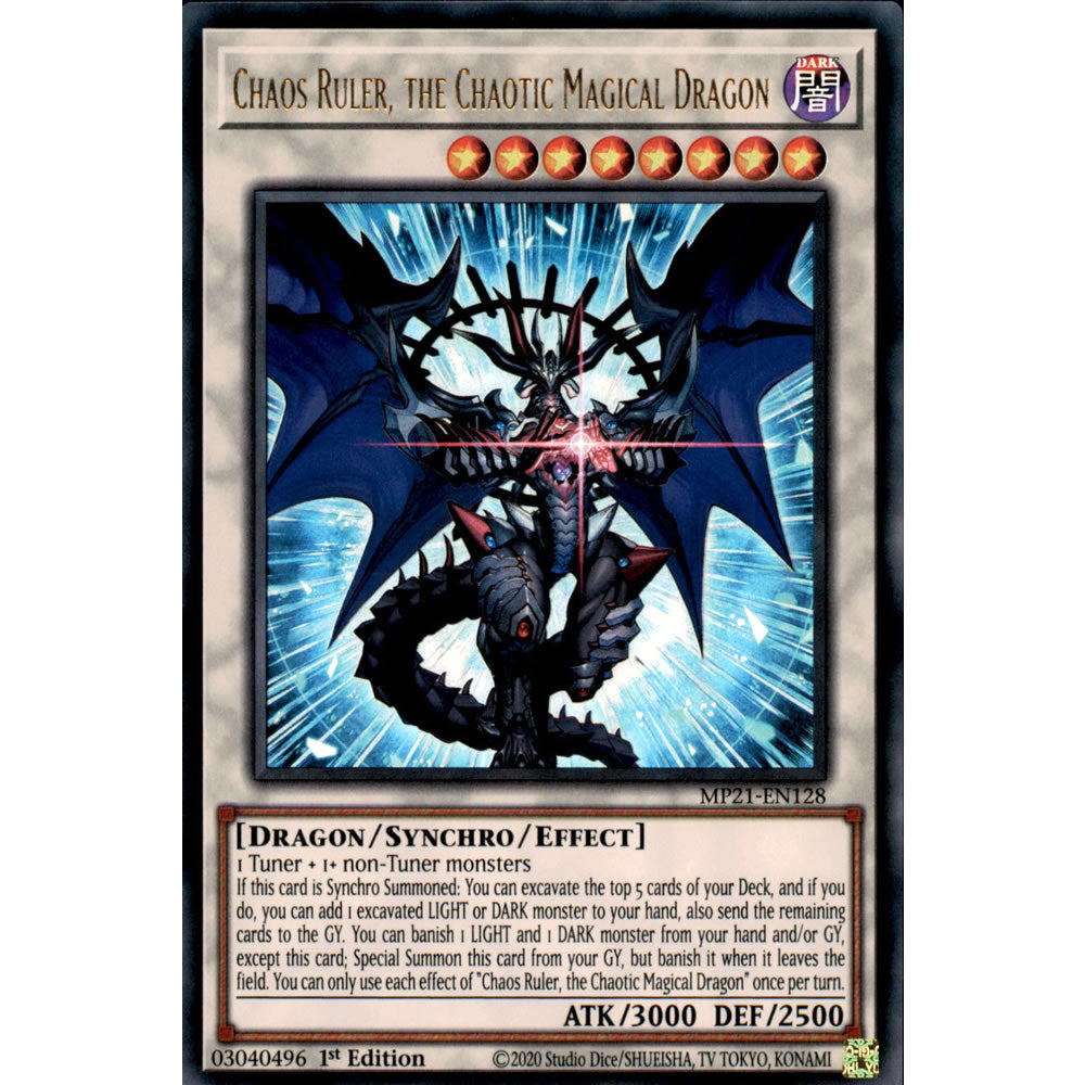 Chaos Ruler, the Chaotic Magical Dragon MP21-EN128 Yu-Gi-Oh! Card from the Mega Tin 2021 Mega Pack Set