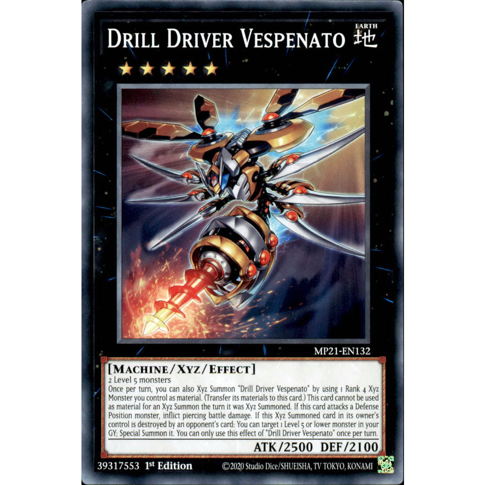 Drill Driver Vespenato MP21-EN132 Yu-Gi-Oh! Card from the Mega Tin 2021 Mega Pack Set