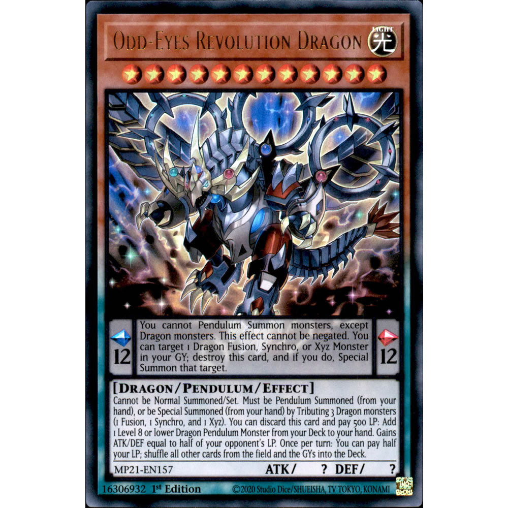 Odd-Eyes Revolution Dragon MP21-EN157 Yu-Gi-Oh! Card from the Mega Tin 2021 Mega Pack Set