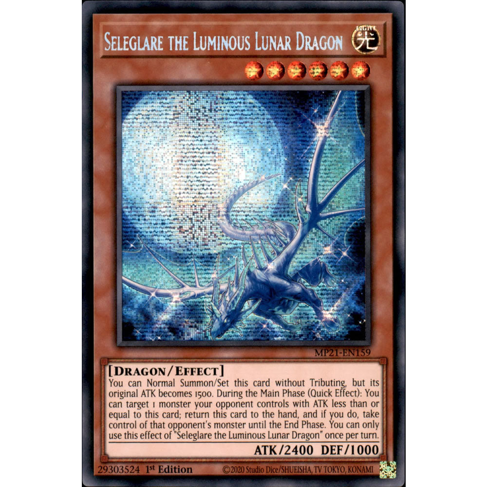 Seleglare the Luminous Lunar Dragon MP21-EN159 Yu-Gi-Oh! Card from the Mega Tin 2021 Mega Pack Set