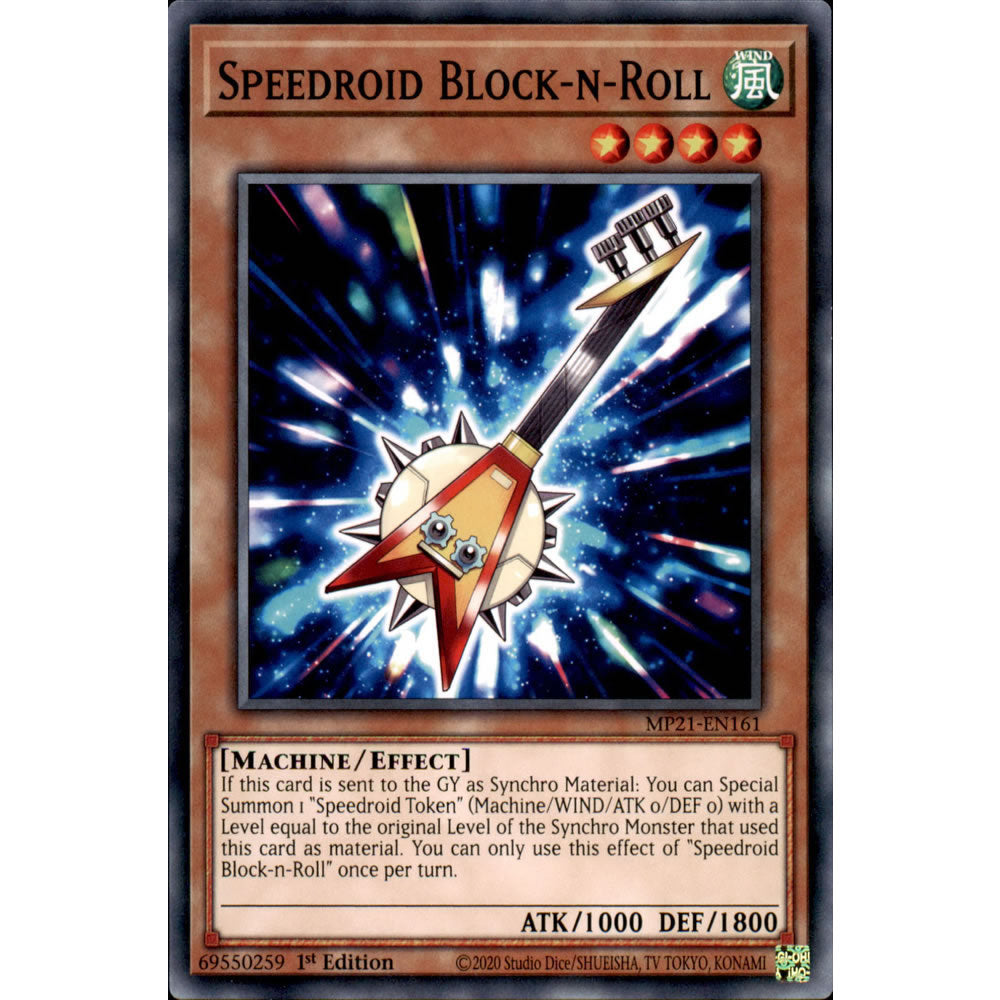 Speedroid Block-n-Roll MP21-EN161 Yu-Gi-Oh! Card from the Mega Tin 2021 Mega Pack Set