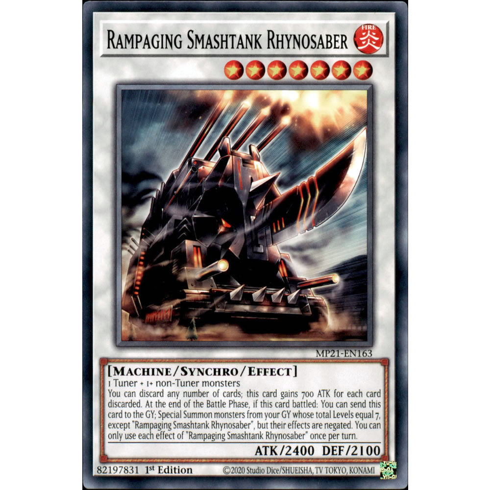 Rampaging Smashtank Rhynosaber MP21-EN163 Yu-Gi-Oh! Card from the Mega Tin 2021 Mega Pack Set