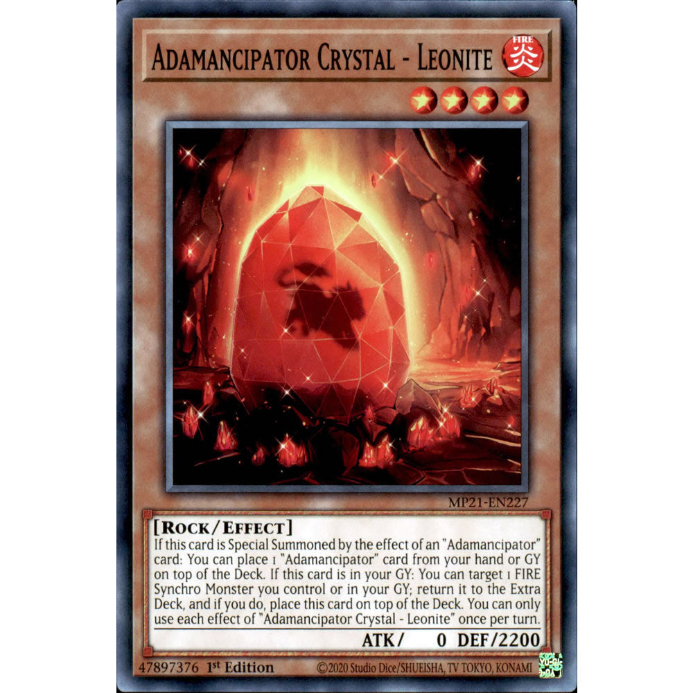 Adamancipator Crystal - Leonite MP21-EN227 Yu-Gi-Oh! Card from the Mega Tin 2021 Mega Pack Set