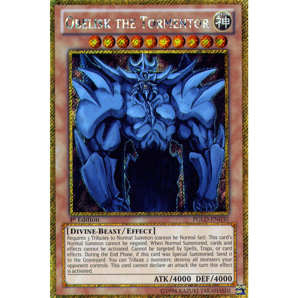 Obelisk the Tormentor PGLD-EN030 Yu-Gi-Oh! Card from the Premium Gold Set
