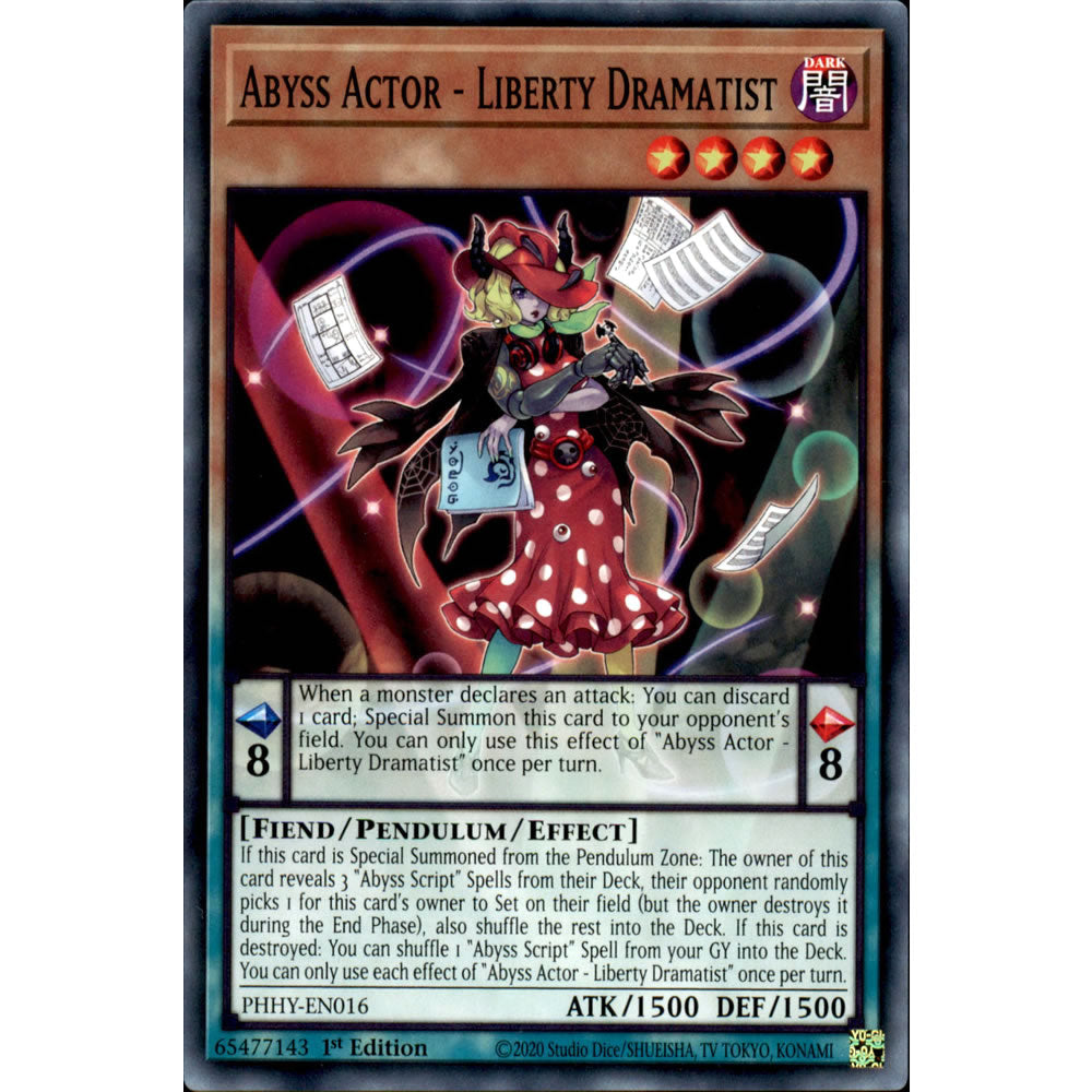 Abyss Actor - Liberty Dramatist PHHY-EN016 Yu-Gi-Oh! Card Abyss Actor - Liberty Dramatist PHHY-EN016 Yu-Gi-Oh! Card
