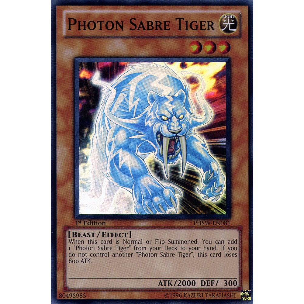 Photon Sabre Tiger PHSW-EN081 Yu-Gi-Oh! Card from the Photon Shockwave Set