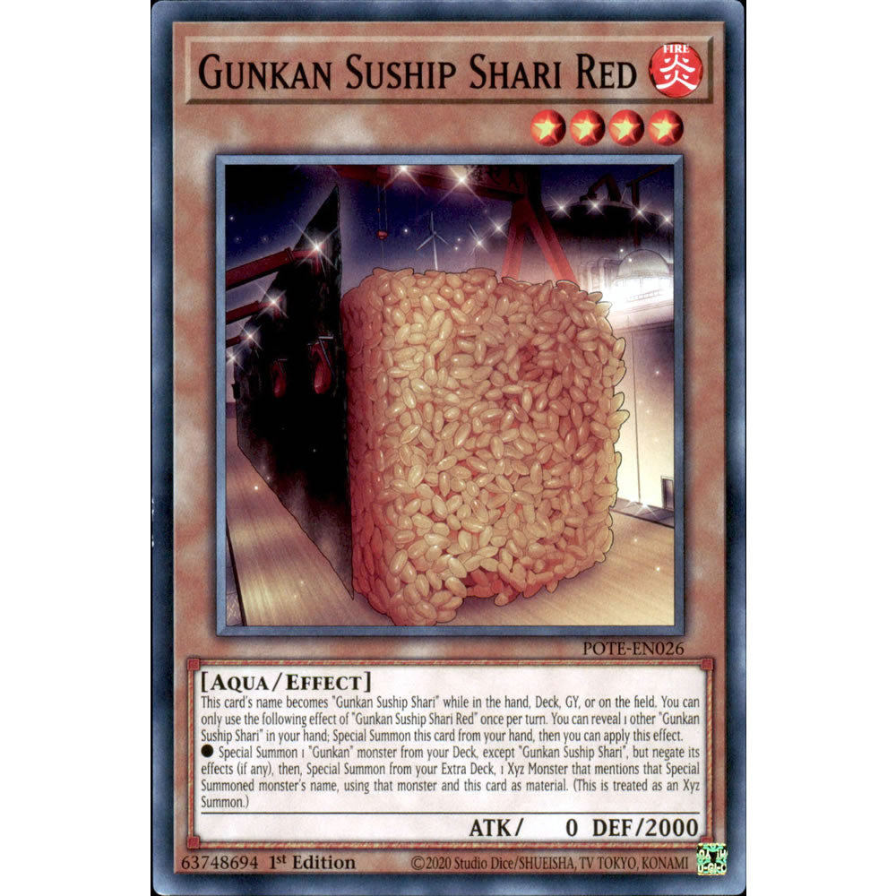 yugioh gunkan cards Gunkan Suship Shari Red POTE-EN026 Yu-Gi-Oh! Card