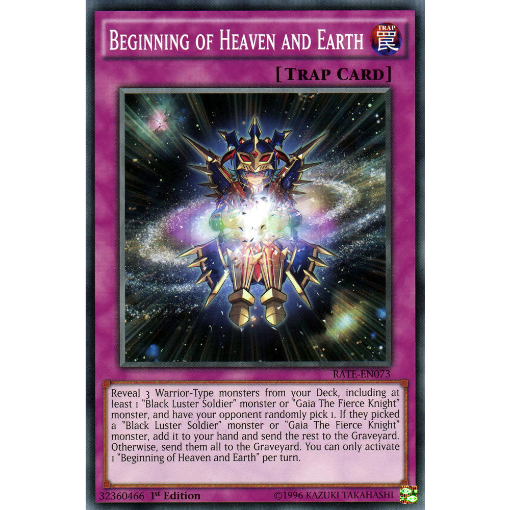 Beginning of Heaven and Earth RATE-EN073 Yu-Gi-Oh! Card from the Raging Tempest Set