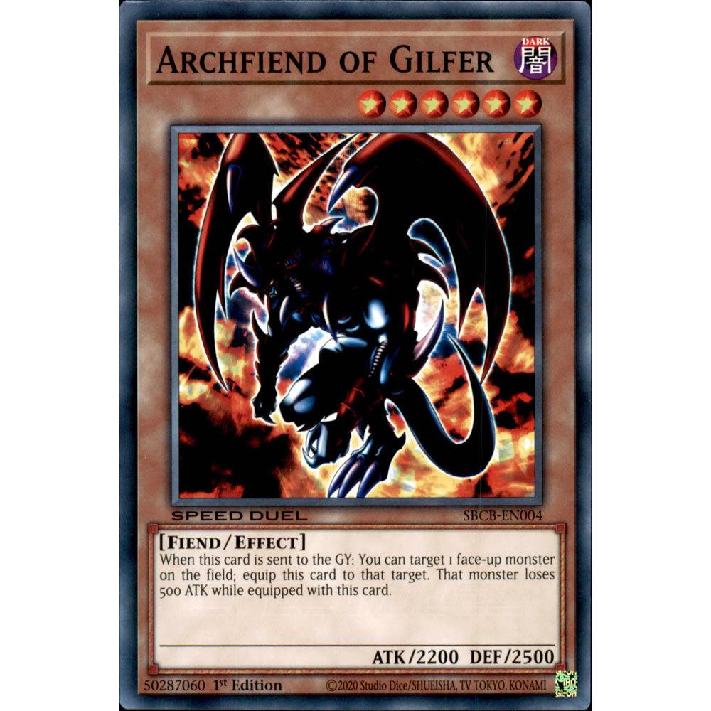 Archfiend of Gilfer SBCB-EN004 Yu-Gi-Oh! Card from the Speed Duel: Battle City Set