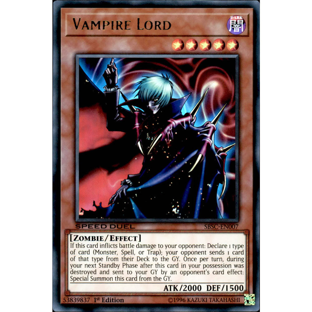 Vampire Lord SBSC-EN007 Yu-Gi-Oh! Card - Deckboosters Vampire Lord SBSC-EN007 Yu-Gi-Oh! Card - Deckboosters