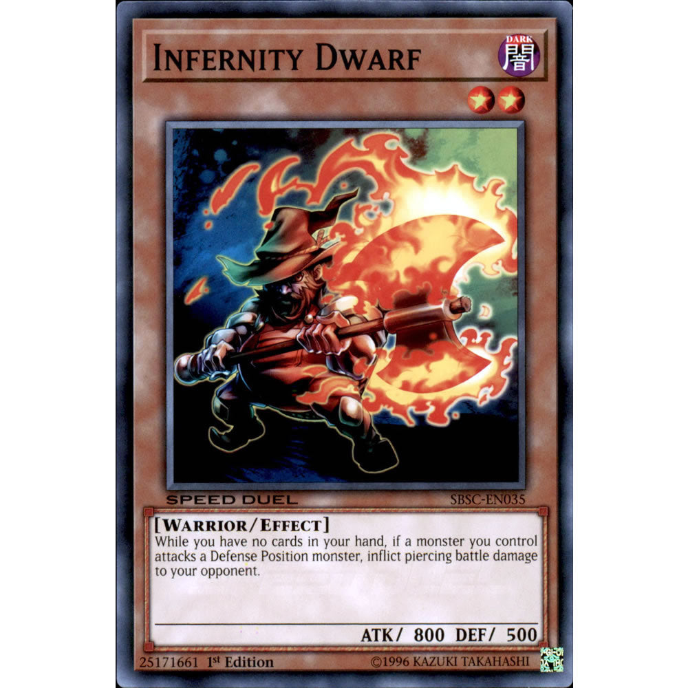 Infernity Dwarf SBSC-EN035 Yu-Gi-Oh! Card from the Speed Duel: Scars of Battle Set