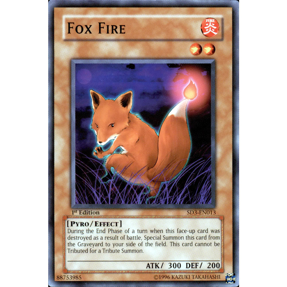 yugioh fox cards Fox Fire SD3-EN013 Yu-Gi-Oh! Card