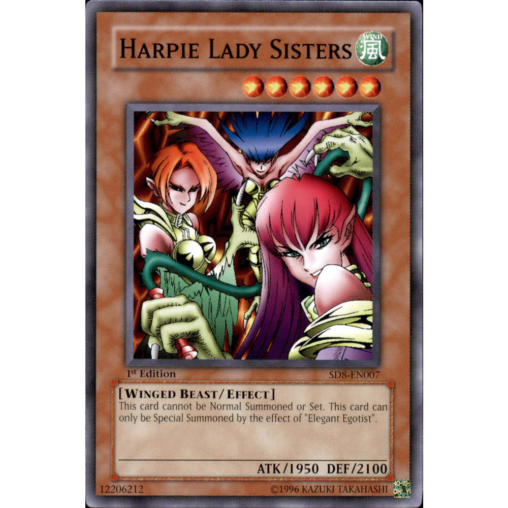 yugioh card harpie lady Harpie Lady Sisters SD8-EN007 Yu-Gi-Oh! Card