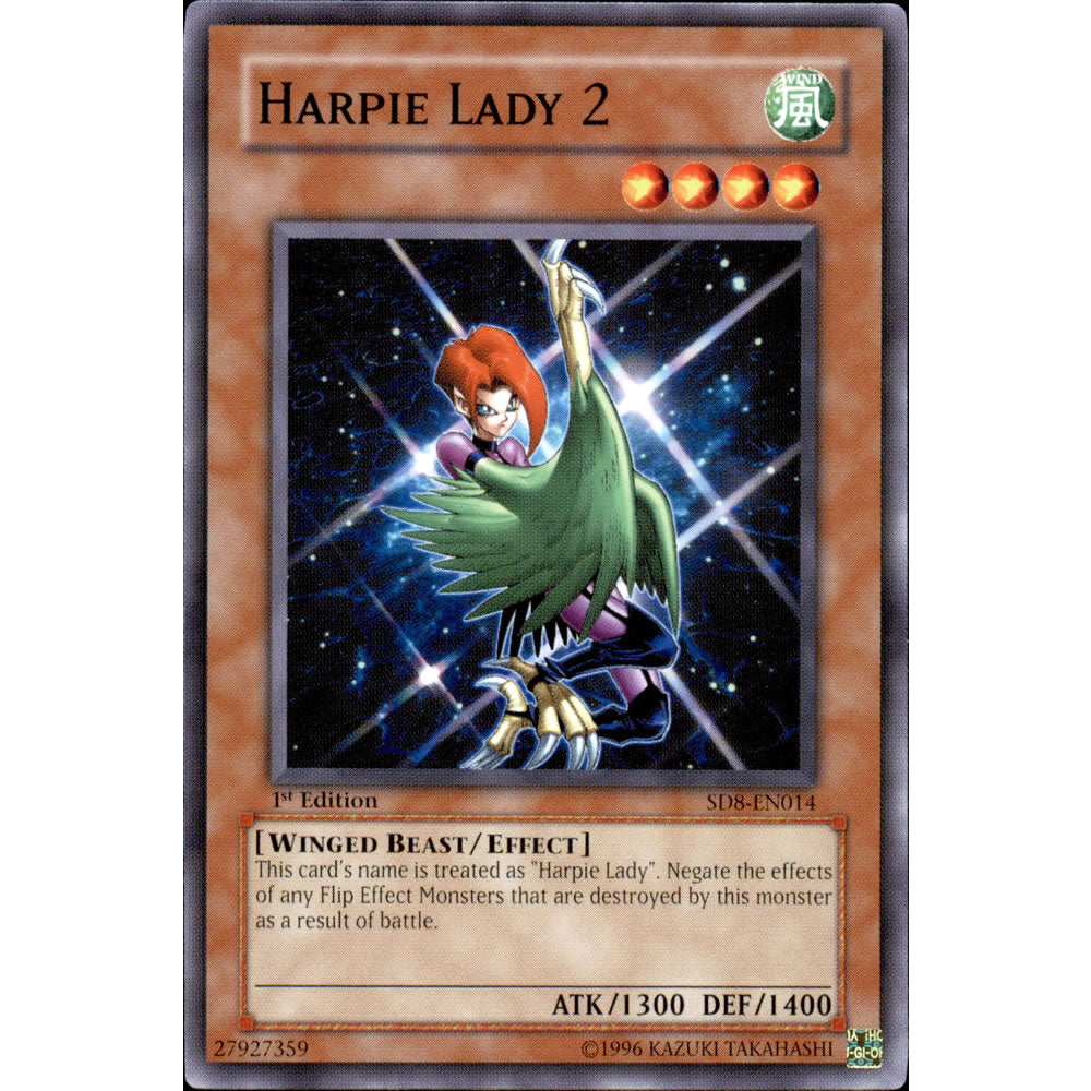 Harpie Lady 2 SD8-EN014 Yu-Gi-Oh! Card - Deckboosters Harpie Lady 2 SD8-EN014 Yu-Gi-Oh! Card - Deckboosters