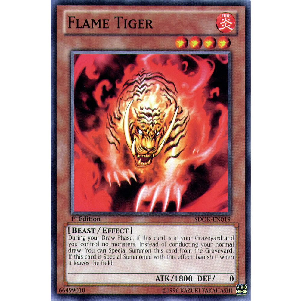 tiger yugioh cards Flame Tiger SDOK-EN019 Yu-Gi-Oh! Card