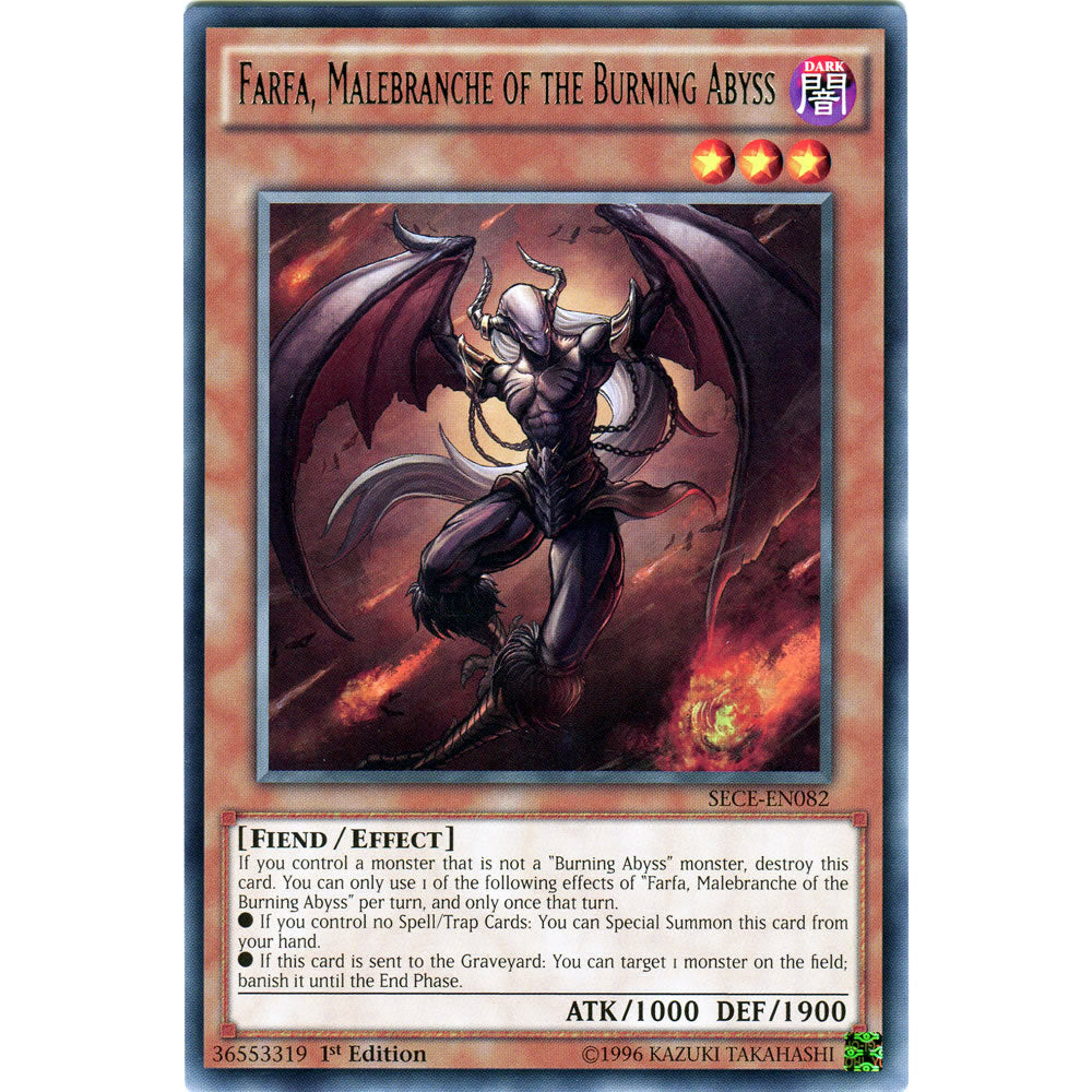 Farfa, Malebranche of the Burning Abyss SECE-EN082 Yu-Gi-Oh! Card from the Secrets of Eternity Set