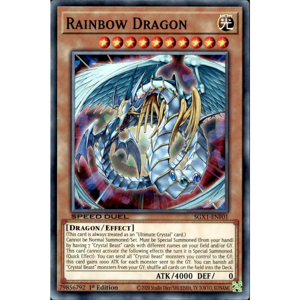 Rainbow Dragon SGX1-ENF01 Yu-Gi-Oh! Card from the Speed Duel GX: Duel Academy Box Set
