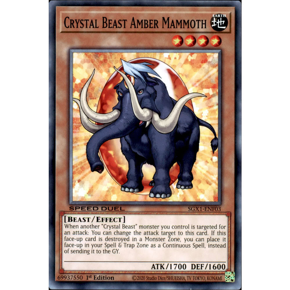 Crystal Beast Amber Mammoth SGX1-ENF03 Yu-Gi-Oh! Card from the Speed Duel GX: Duel Academy Box Set