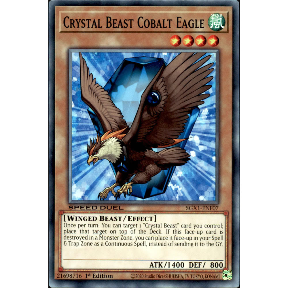 Crystal Beast Cobalt Eagle SGX1-ENF07 Yu-Gi-Oh! Card from the Speed Duel GX: Duel Academy Box Set