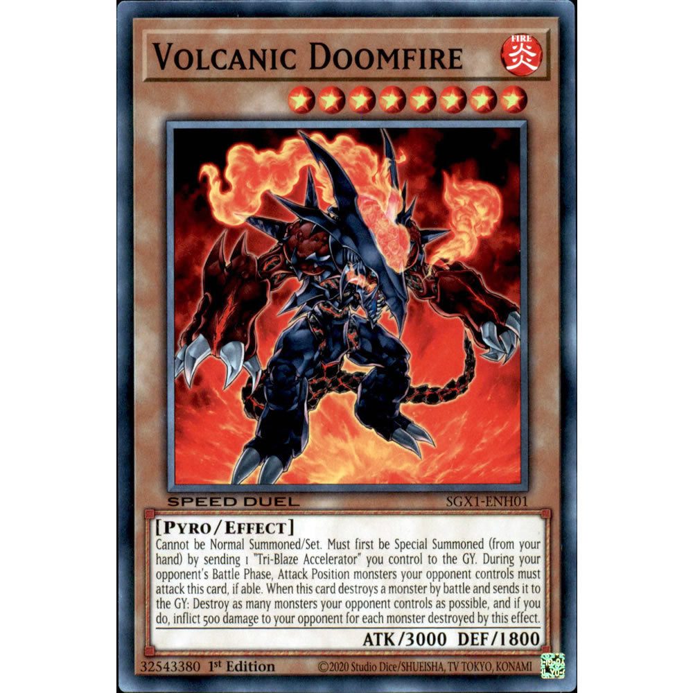 Volcanic Doomfire SGX1-ENH01 Yu-Gi-Oh! Card from the Speed Duel GX: Duel Academy Box Set