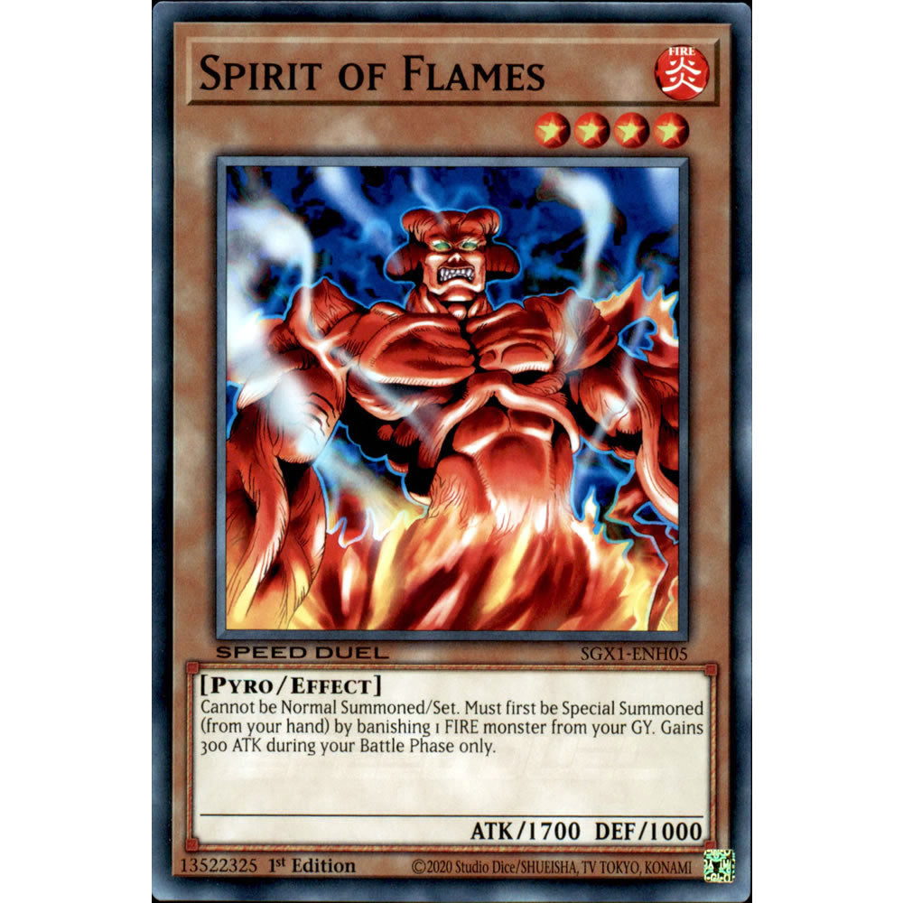 Spirit of Flames SGX1-ENH05 Yu-Gi-Oh! Card from the Speed Duel GX: Duel Academy Box Set