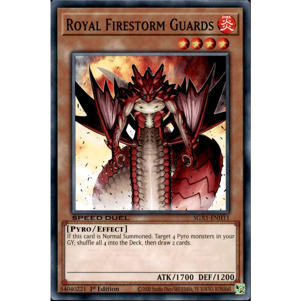 Royal Firestorm Guards SGX1-ENH11 Yu-Gi-Oh! Card from the Speed Duel GX: Duel Academy Box Set