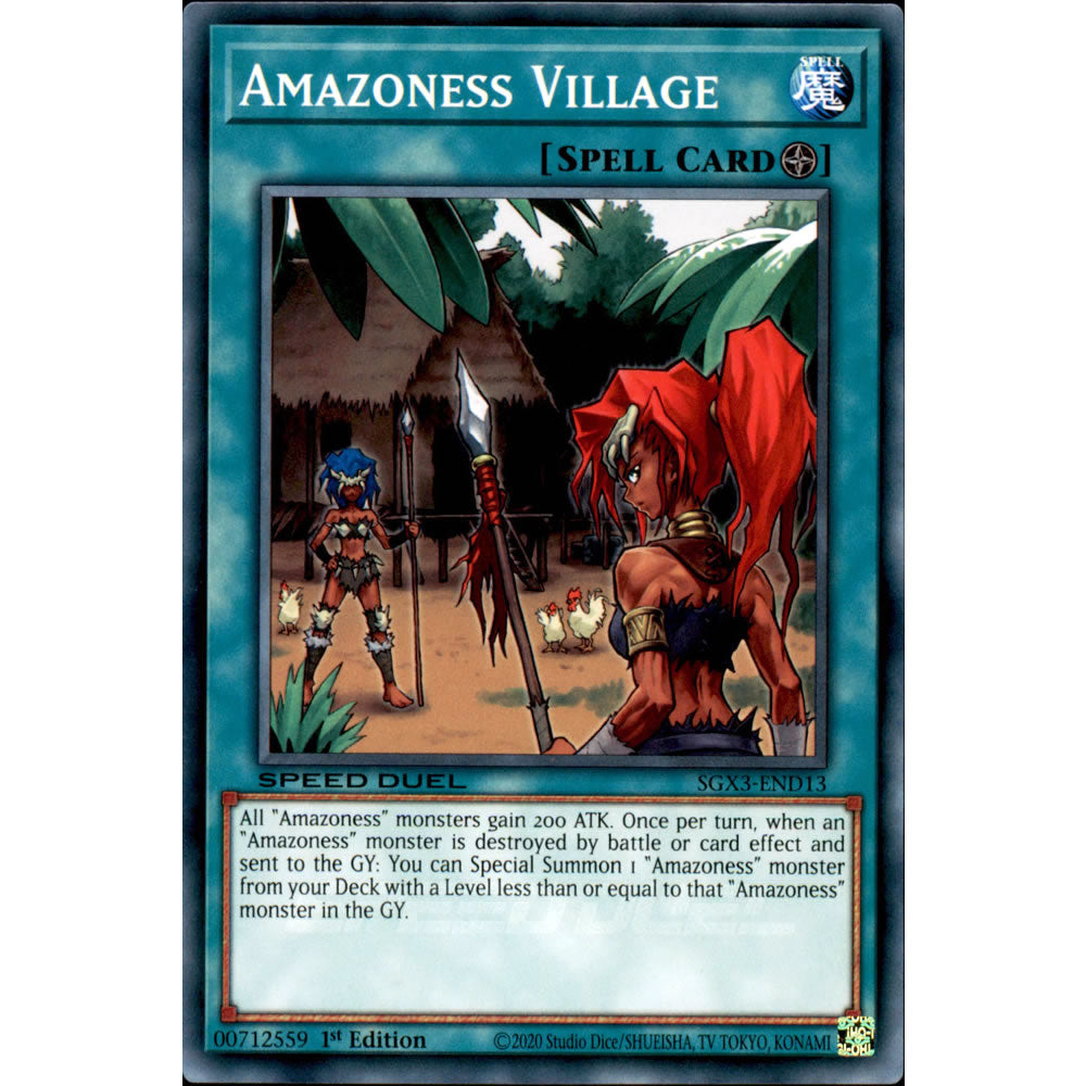 Amazoness Village SGX3-END13 Yu-Gi-Oh! Card from the Speed Duel GX: Duelists of Shadows Set